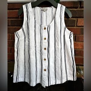 🛍️ Loft outlet sleeveless button down shirt with new condition.